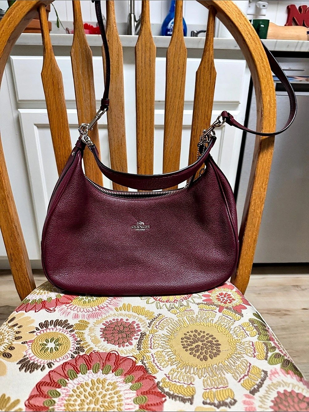 Coach Marlon Hobo Shoulder Bag in Burgundy